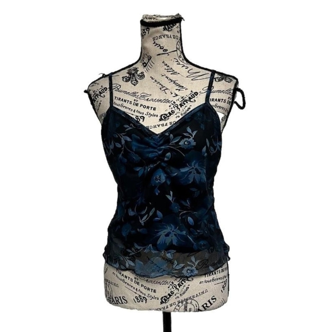 Women's Blue Floral Cami Top